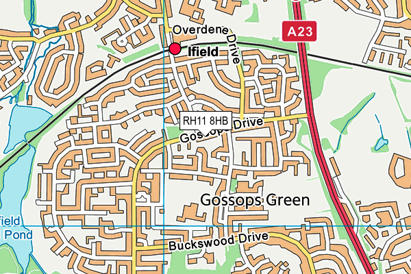 RH11 8HB map - OS VectorMap District (Ordnance Survey) RH11 8HB map - OS VectorMap District (Ordnance Survey)