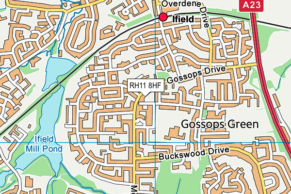 RH11 8HF map - OS VectorMap District (Ordnance Survey) RH11 8HF map - OS VectorMap District (Ordnance Survey)