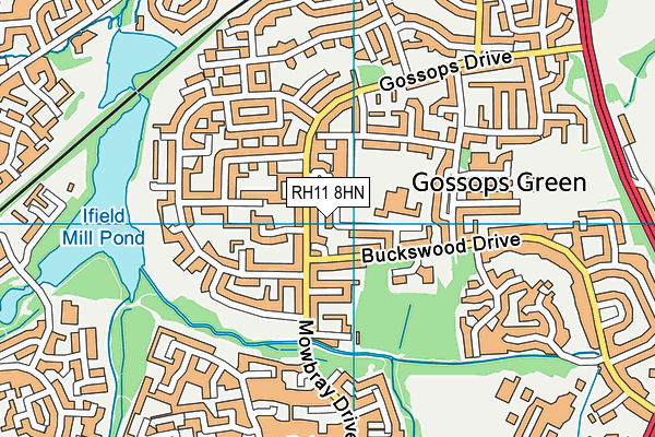 RH11 8HN map - OS VectorMap District (Ordnance Survey) RH11 8HN map - OS VectorMap District (Ordnance Survey)