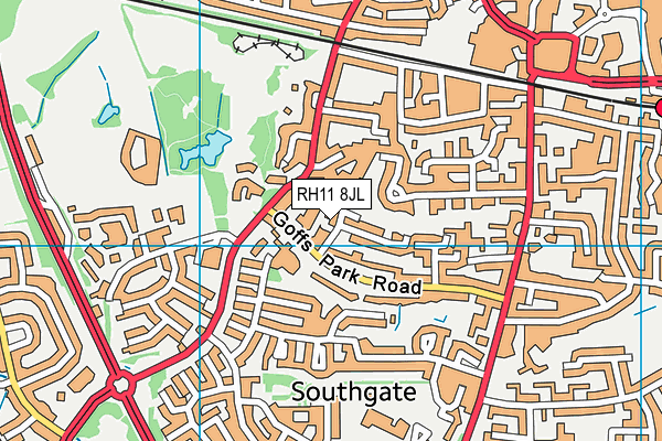 RH11 8JL map - OS VectorMap District (Ordnance Survey) RH11 8JL map - OS VectorMap District (Ordnance Survey)