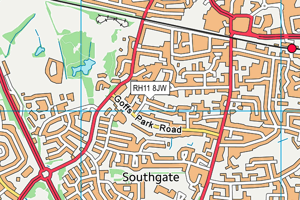 RH11 8JW map - OS VectorMap District (Ordnance Survey) RH11 8JW map - OS VectorMap District (Ordnance Survey)