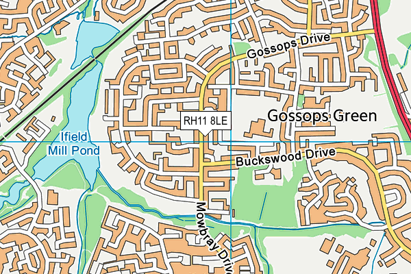 RH11 8LE map - OS VectorMap District (Ordnance Survey) RH11 8LE map - OS VectorMap District (Ordnance Survey)