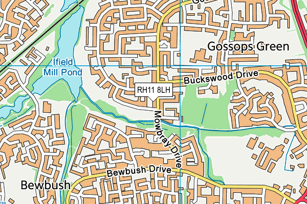 RH11 8LH map - OS VectorMap District (Ordnance Survey) RH11 8LH map - OS VectorMap District (Ordnance Survey)