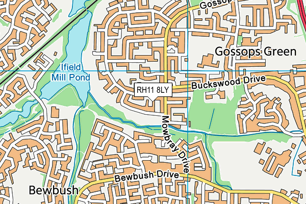 RH11 8LY map - OS VectorMap District (Ordnance Survey) RH11 8LY map - OS VectorMap District (Ordnance Survey)