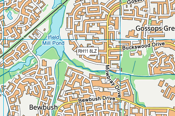 RH11 8LZ map - OS VectorMap District (Ordnance Survey) RH11 8LZ map - OS VectorMap District (Ordnance Survey)