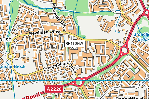 RH11 8NW map - OS VectorMap District (Ordnance Survey) RH11 8NW map - OS VectorMap District (Ordnance Survey)