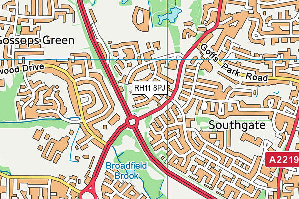 RH11 8PJ map - OS VectorMap District (Ordnance Survey) RH11 8PJ map - OS VectorMap District (Ordnance Survey)