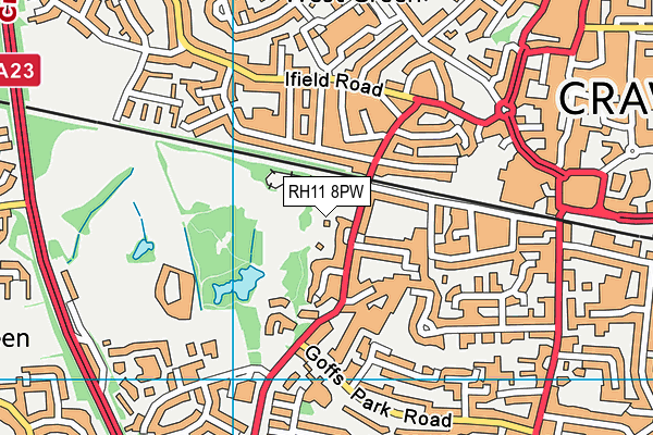 RH11 8PW map - OS VectorMap District (Ordnance Survey) RH11 8PW map - OS VectorMap District (Ordnance Survey)