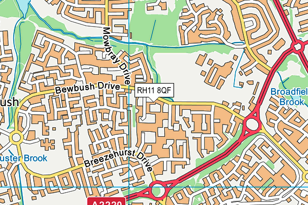 RH11 8QF map - OS VectorMap District (Ordnance Survey) RH11 8QF map - OS VectorMap District (Ordnance Survey)