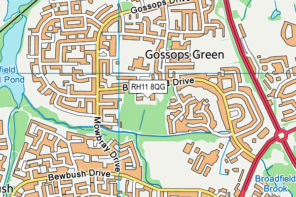 RH11 8QG map - OS VectorMap District (Ordnance Survey) RH11 8QG map - OS VectorMap District (Ordnance Survey)