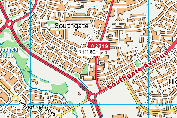 RH11 8QH map - OS VectorMap District (Ordnance Survey) RH11 8QH map - OS VectorMap District (Ordnance Survey)