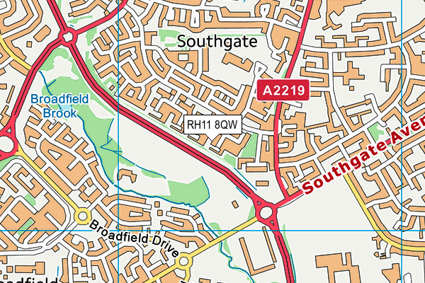 RH11 8QW map - OS VectorMap District (Ordnance Survey) RH11 8QW map - OS VectorMap District (Ordnance Survey)