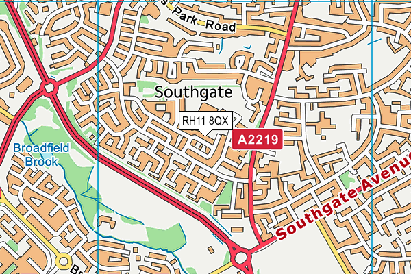 RH11 8QX map - OS VectorMap District (Ordnance Survey) RH11 8QX map - OS VectorMap District (Ordnance Survey)