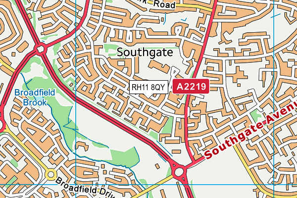 RH11 8QY map - OS VectorMap District (Ordnance Survey) RH11 8QY map - OS VectorMap District (Ordnance Survey)