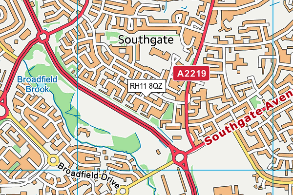 RH11 8QZ map - OS VectorMap District (Ordnance Survey) RH11 8QZ map - OS VectorMap District (Ordnance Survey)