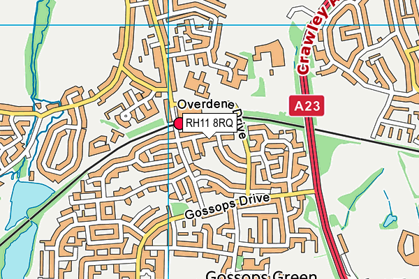 RH11 8RQ map - OS VectorMap District (Ordnance Survey) RH11 8RQ map - OS VectorMap District (Ordnance Survey)