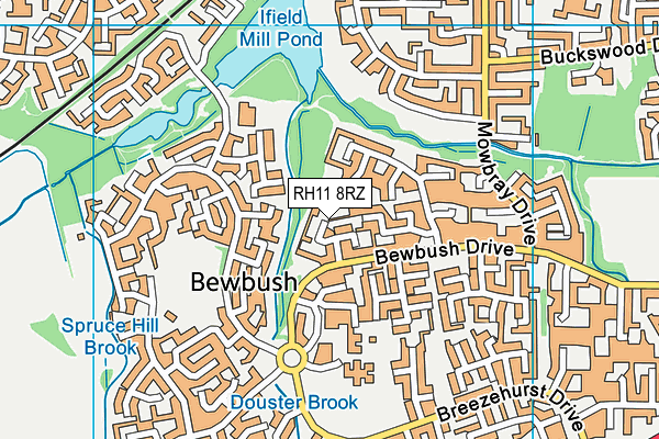 RH11 8RZ map - OS VectorMap District (Ordnance Survey) RH11 8RZ map - OS VectorMap District (Ordnance Survey)