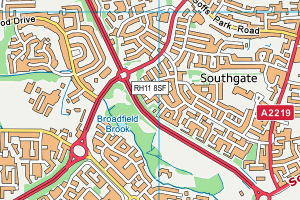 RH11 8SF map - OS VectorMap District (Ordnance Survey) RH11 8SF map - OS VectorMap District (Ordnance Survey)