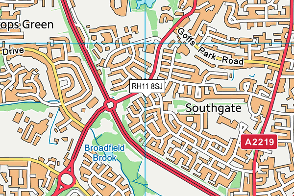 RH11 8SJ map - OS VectorMap District (Ordnance Survey) RH11 8SJ map - OS VectorMap District (Ordnance Survey)