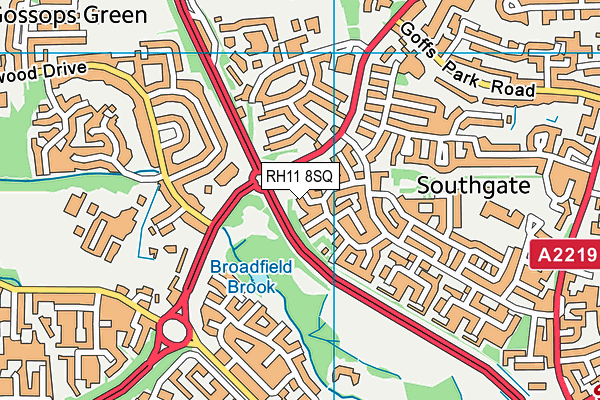RH11 8SQ map - OS VectorMap District (Ordnance Survey) RH11 8SQ map - OS VectorMap District (Ordnance Survey)