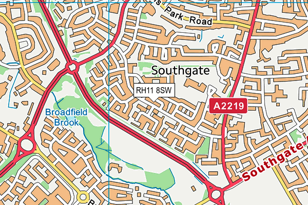 RH11 8SW map - OS VectorMap District (Ordnance Survey) RH11 8SW map - OS VectorMap District (Ordnance Survey)