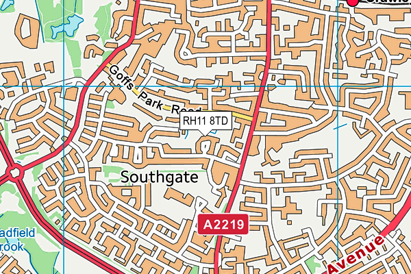 RH11 8TD map - OS VectorMap District (Ordnance Survey) RH11 8TD map - OS VectorMap District (Ordnance Survey)