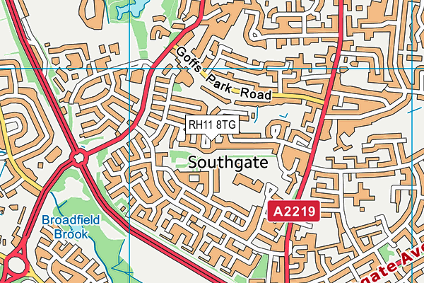 RH11 8TG map - OS VectorMap District (Ordnance Survey) RH11 8TG map - OS VectorMap District (Ordnance Survey)