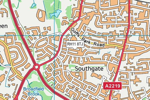 RH11 8TJ map - OS VectorMap District (Ordnance Survey) RH11 8TJ map - OS VectorMap District (Ordnance Survey)