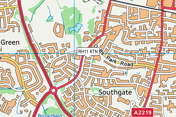 RH11 8TN map - OS VectorMap District (Ordnance Survey) RH11 8TN map - OS VectorMap District (Ordnance Survey)