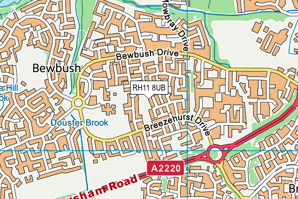 RH11 8UB map - OS VectorMap District (Ordnance Survey) RH11 8UB map - OS VectorMap District (Ordnance Survey)