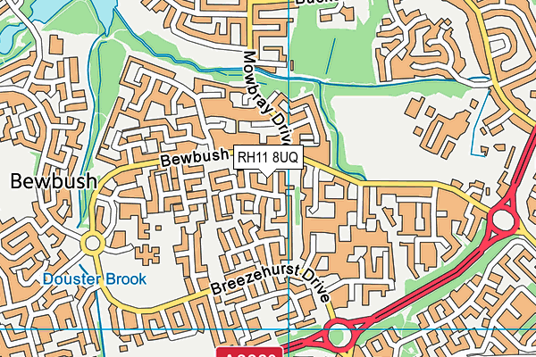 RH11 8UQ map - OS VectorMap District (Ordnance Survey) RH11 8UQ map - OS VectorMap District (Ordnance Survey)