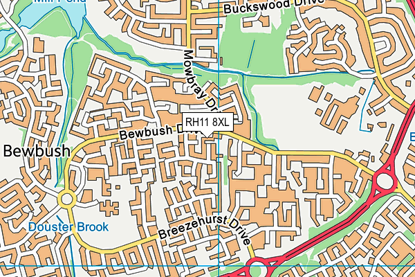 RH11 8XL map - OS VectorMap District (Ordnance Survey) RH11 8XL map - OS VectorMap District (Ordnance Survey)