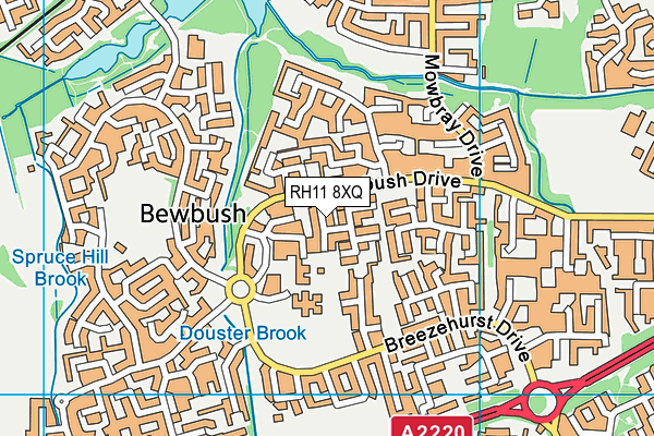 RH11 8XQ map - OS VectorMap District (Ordnance Survey)