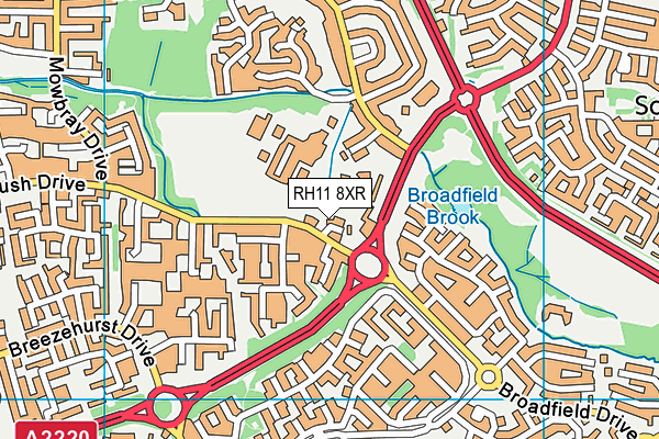 RH11 8XR map - OS VectorMap District (Ordnance Survey) RH11 8XR map - OS VectorMap District (Ordnance Survey)