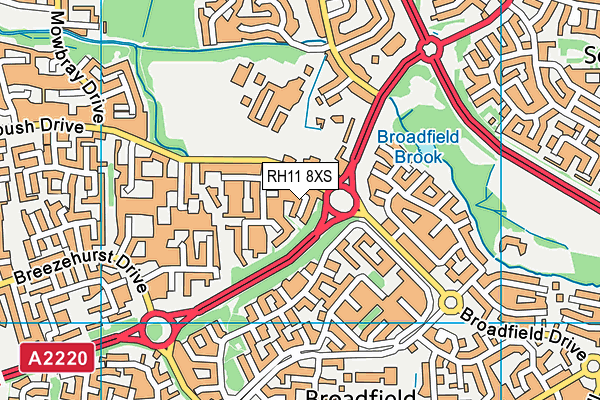 RH11 8XS map - OS VectorMap District (Ordnance Survey) RH11 8XS map - OS VectorMap District (Ordnance Survey)