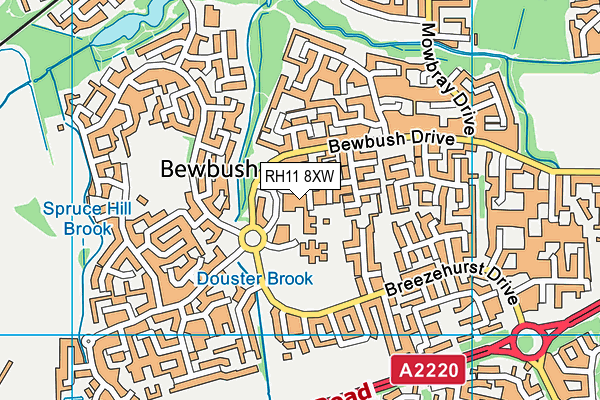 RH11 8XW map - OS VectorMap District (Ordnance Survey) RH11 8XW map - OS VectorMap District (Ordnance Survey)