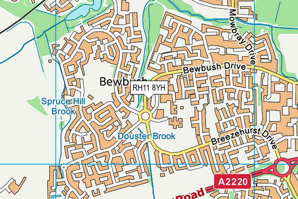RH11 8YH map - OS VectorMap District (Ordnance Survey) RH11 8YH map - OS VectorMap District (Ordnance Survey)