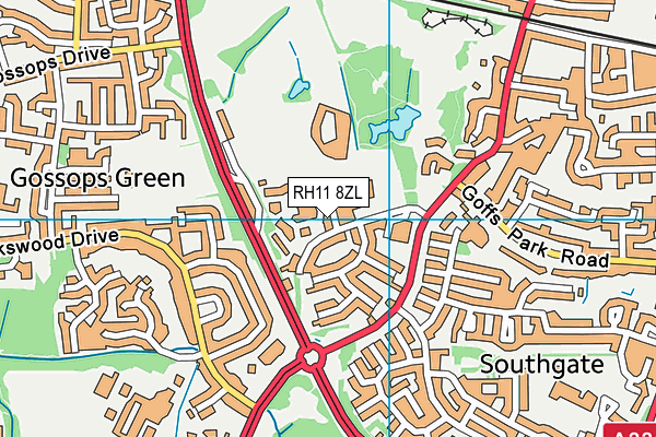 RH11 8ZL map - OS VectorMap District (Ordnance Survey) RH11 8ZL map - OS VectorMap District (Ordnance Survey)