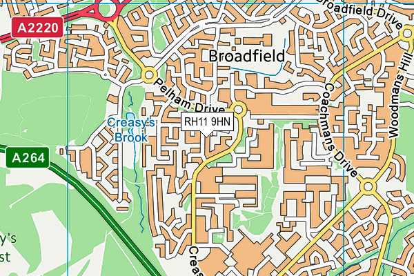 RH11 9HN map - OS VectorMap District (Ordnance Survey) RH11 9HN map - OS VectorMap District (Ordnance Survey)