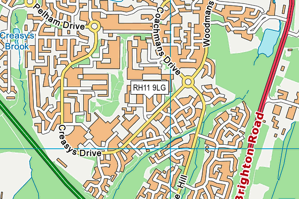 RH11 9LG map - OS VectorMap District (Ordnance Survey) RH11 9LG map - OS VectorMap District (Ordnance Survey)