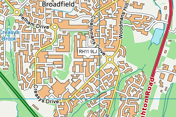RH11 9LJ map - OS VectorMap District (Ordnance Survey) RH11 9LJ map - OS VectorMap District (Ordnance Survey)