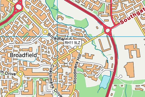 RH11 9LZ map - OS VectorMap District (Ordnance Survey) RH11 9LZ map - OS VectorMap District (Ordnance Survey)