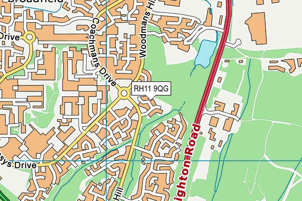 RH11 9QG map - OS VectorMap District (Ordnance Survey) RH11 9QG map - OS VectorMap District (Ordnance Survey)