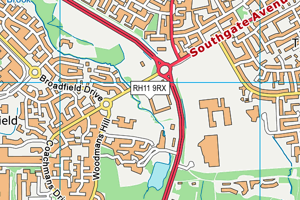RH11 9RX map - OS VectorMap District (Ordnance Survey) RH11 9RX map - OS VectorMap District (Ordnance Survey)