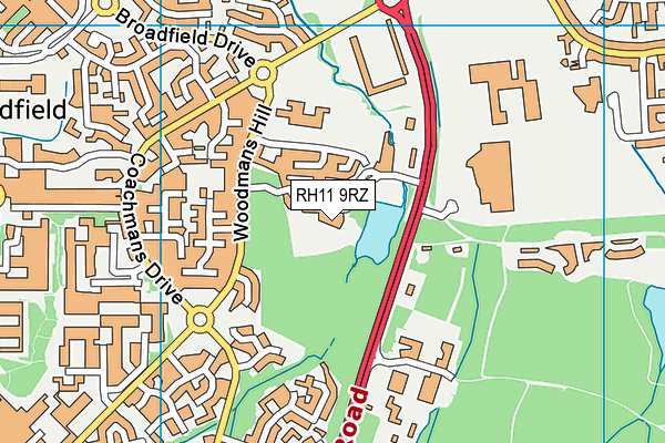 RH11 9RZ map - OS VectorMap District (Ordnance Survey) RH11 9RZ map - OS VectorMap District (Ordnance Survey)