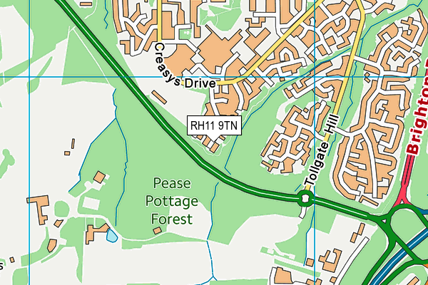 RH11 9TN map - OS VectorMap District (Ordnance Survey) RH11 9TN map - OS VectorMap District (Ordnance Survey)