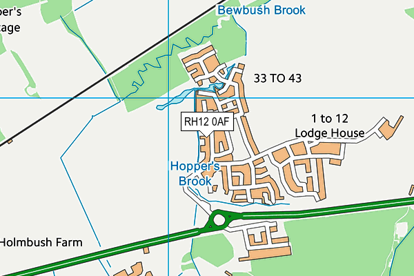 RH12 0AF map - OS VectorMap District (Ordnance Survey) RH12 0AF map - OS VectorMap District (Ordnance Survey)