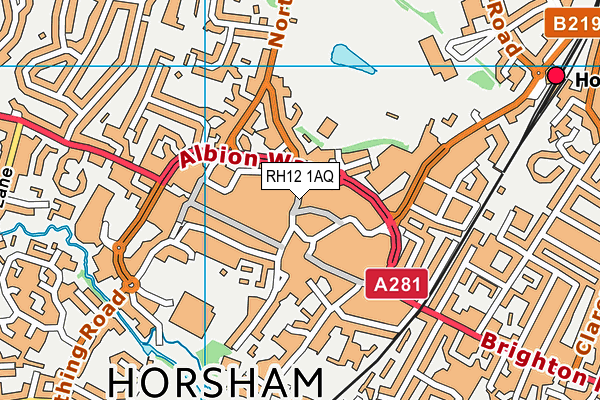 RH12 1AQ map - OS VectorMap District (Ordnance Survey) RH12 1AQ map - OS VectorMap District (Ordnance Survey)