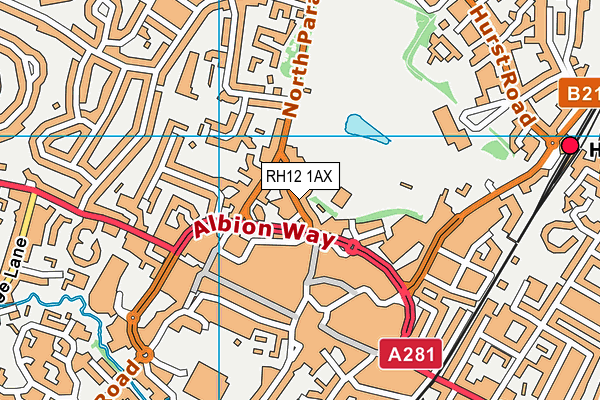 RH12 1AX map - OS VectorMap District (Ordnance Survey) RH12 1AX map - OS VectorMap District (Ordnance Survey)