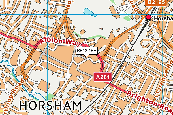 RH12 1BE map - OS VectorMap District (Ordnance Survey) RH12 1BE map - OS VectorMap District (Ordnance Survey)